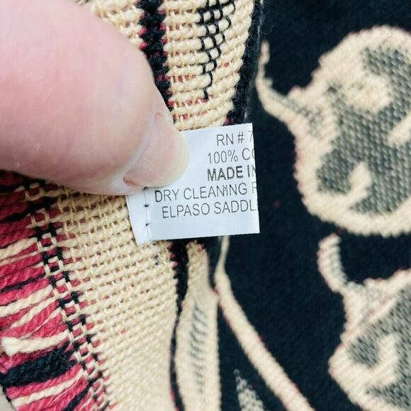 El Paso Saddleblanket Co Southwest Placemats (6) Chili Peppers Fringe Tapestry - Picture 3 of 6